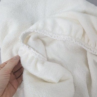 Махрова простиня в коляску на резинці Oh My Kids колір молочний