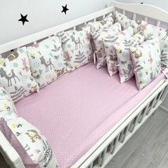 Бортики зі зйомними наволочками 12 шт Oh My Kids &laquo;Forest Animals&raquo;