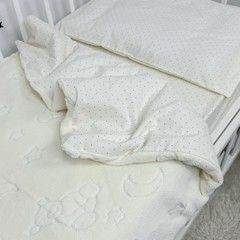 Набір у дитяче ліжечко 120х60 см Oh My Kids "Dots" молочний