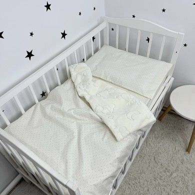 Набір у дитяче ліжечко 120х60 см Oh My Kids "Dots" молочний