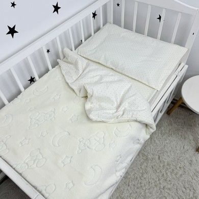 Набір у дитяче ліжечко 120х60 см Oh My Kids "Dots" молочний