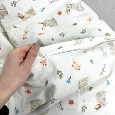 Тепла фланелева дитяча постільна білизна Oh My Kids "Зайчики"
