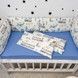 Бортики тонкі зі зйомними наволочками 6 шт у дитяче ліжко Oh My Kids "Паровозики" фланель