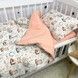 Дитяча постільна білизна у ліжечко 120х60 см для дівчинки Oh My Kids &laquo;Зайчики Лисички&raquo; персиковий