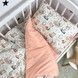 Дитяча постільна білизна у ліжечко 120х60 см для дівчинки Oh My Kids &laquo;Зайчики Лисички&raquo; персиковий