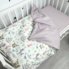 Сатинова дитяча підковдра 120х90 см Oh My Kids "Forest Animals"