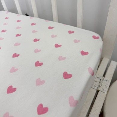 Фланелевое постельное белье для девочки в кровать 120х60 см Oh My Kids &laquo;Розовые сердечки&raquo;