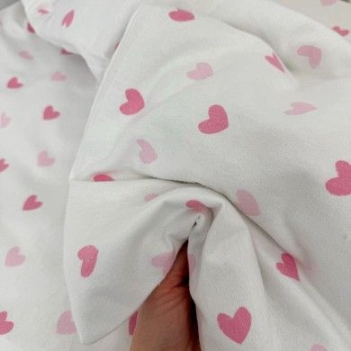 Фланелевое постельное белье для девочки в кровать 120х60 см Oh My Kids &laquo;Розовые сердечки&raquo;