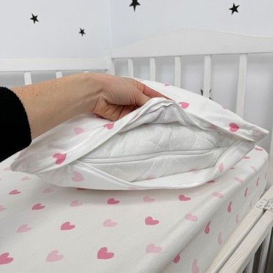 Фланелевое постельное белье для девочки в кровать 120х60 см Oh My Kids &laquo;Розовые сердечки&raquo;