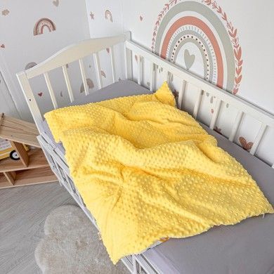 Плед-ковдра зі зйомним утеплювачем для хлопчика 100х80 см Oh My Kids &laquo;Будівельні машинки різнокольорові&raquo; жовтий