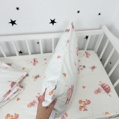 Теплая фланелевая наволочка 40х60 см Oh My Kids &laquo;Детские игрушки&raquo; пудровый