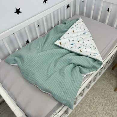 Натуральний всесезонний конверт-плед на виписку Oh My Kids "Листочки"