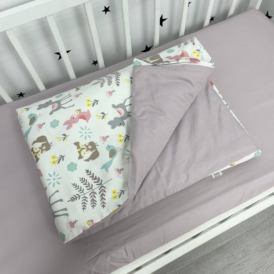 Сатинова дитяча підковдра 120х90 см Oh My Kids "Forest Animals"