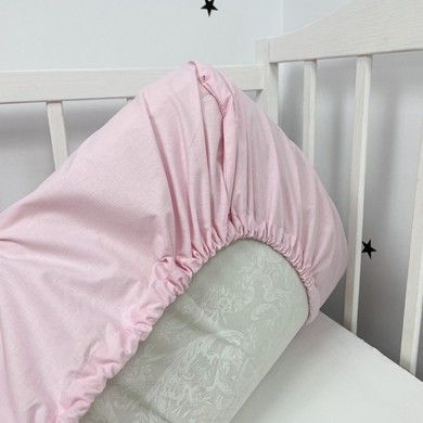 Дитяче простирадло на гумці Oh My Kids 120х60 см ніжно рожеве