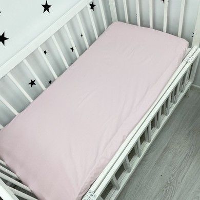 Дитяче простирадло на гумці Oh My Kids 120х60 см ніжно рожеве