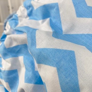 Набір дитячих простирадл на резинці 2 шт в ліжечко 120х60 см Oh My Kids "Зигзаг" блакитний