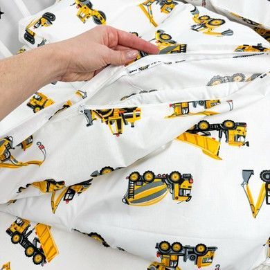 Підковдра полуторна на молнії 205х140 см для хлопчиків Oh My Kids &laquo;Трактори&raquo; жовтий ранфорс