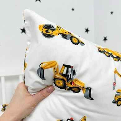 Підковдра полуторна на молнії 205х140 см для хлопчиків Oh My Kids &laquo;Трактори&raquo; жовтий ранфорс