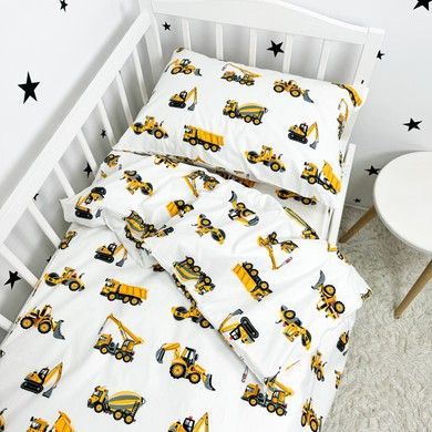 Підковдра полуторна на молнії 205х140 см для хлопчиків Oh My Kids &laquo;Трактори&raquo; жовтий ранфорс