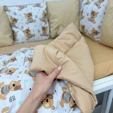 Постільний комплект у дитяче ліжечко 120х60 см Oh My Kids "Cute Teddy" бежевий