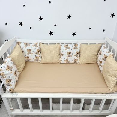 Постільний комплект у дитяче ліжечко 120х60 см Oh My Kids "Cute Teddy" бежевий