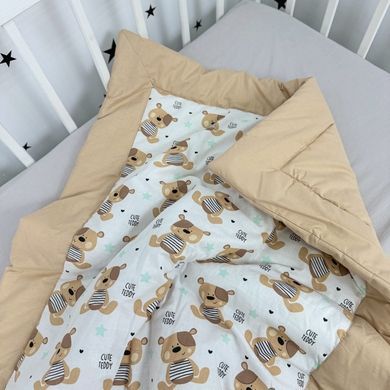 Постільний комплект у дитяче ліжечко 120х60 см Oh My Kids "Cute Teddy" бежевий