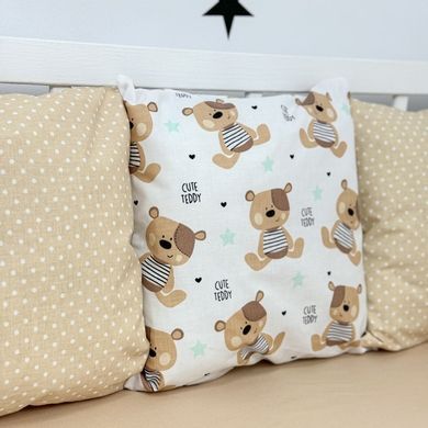 Постільний комплект у дитяче ліжечко 120х60 см Oh My Kids "Cute Teddy" бежевий