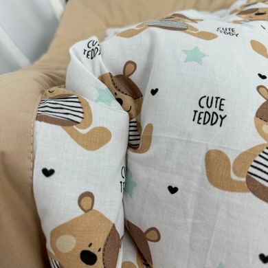 Постільний комплект у дитяче ліжечко 120х60 см Oh My Kids "Cute Teddy" бежевий
