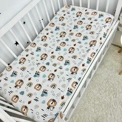 Простирадло на гумці в дитяче ліжечко 120х60 см Oh My Kids "Lions"