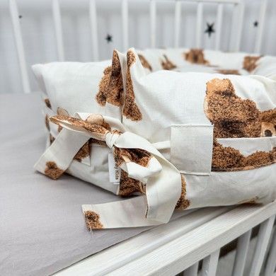 Кокон зі зйомним чохлом для новонародженого Soft OMK "Ведмедики" бежевий