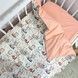 Детский натуральный пододеяльник 120х90 см для девочки Oh My Kids "Зайчики Лисички" персиковый
