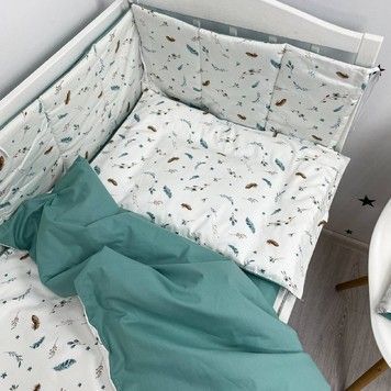 Комплект в ліжечко бортики+постільна білизна Oh My Kids "Пірʼїнка"