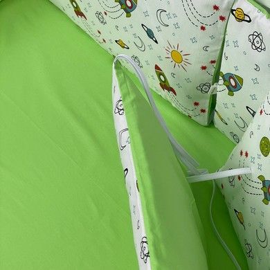 Бортики у ліжечко зі зйомними наволочками Oh My Kids "Ракети" 6 шт
