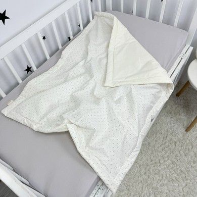 Дитячий плед 100х80 см на теплий сезон Oh My Kids "Крапочки" молочний
