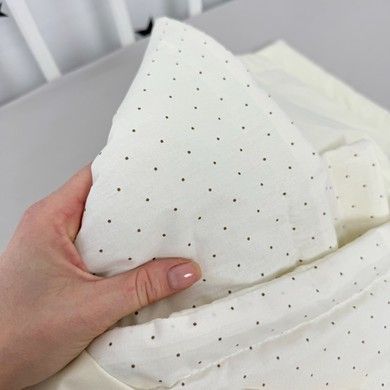 Дитячий плед 100х80 см на теплий сезон Oh My Kids "Крапочки" молочний