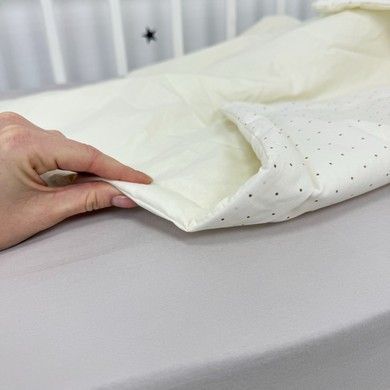 Дитячий плед 100х80 см на теплий сезон Oh My Kids "Крапочки" молочний