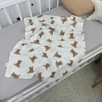 Муслиновый плед-пеленка Oh My Kids "Bears" 90х65 см