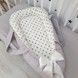 Кокон для новонародженого зі знімним матрацом та ручками Oh My Kids "Black hearts"