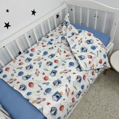 Дитяча підковдра сатин 120х90 см Oh My Kids "Космос" 100% бавовна