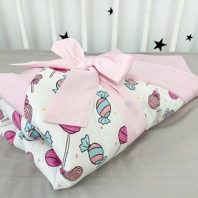 Демісезонний конверт на виписку для дівчинки 100х80 см Oh My Kids "Цукерки"