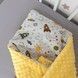 Конверт-плед на виписку для новонародженого хлопчика Oh My Kids &laquo;Ракети&raquo; жовтий плюш