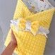 Конверт-плед на виписку для новонародженого хлопчика Oh My Kids &laquo;Ракети&raquo; жовтий плюш