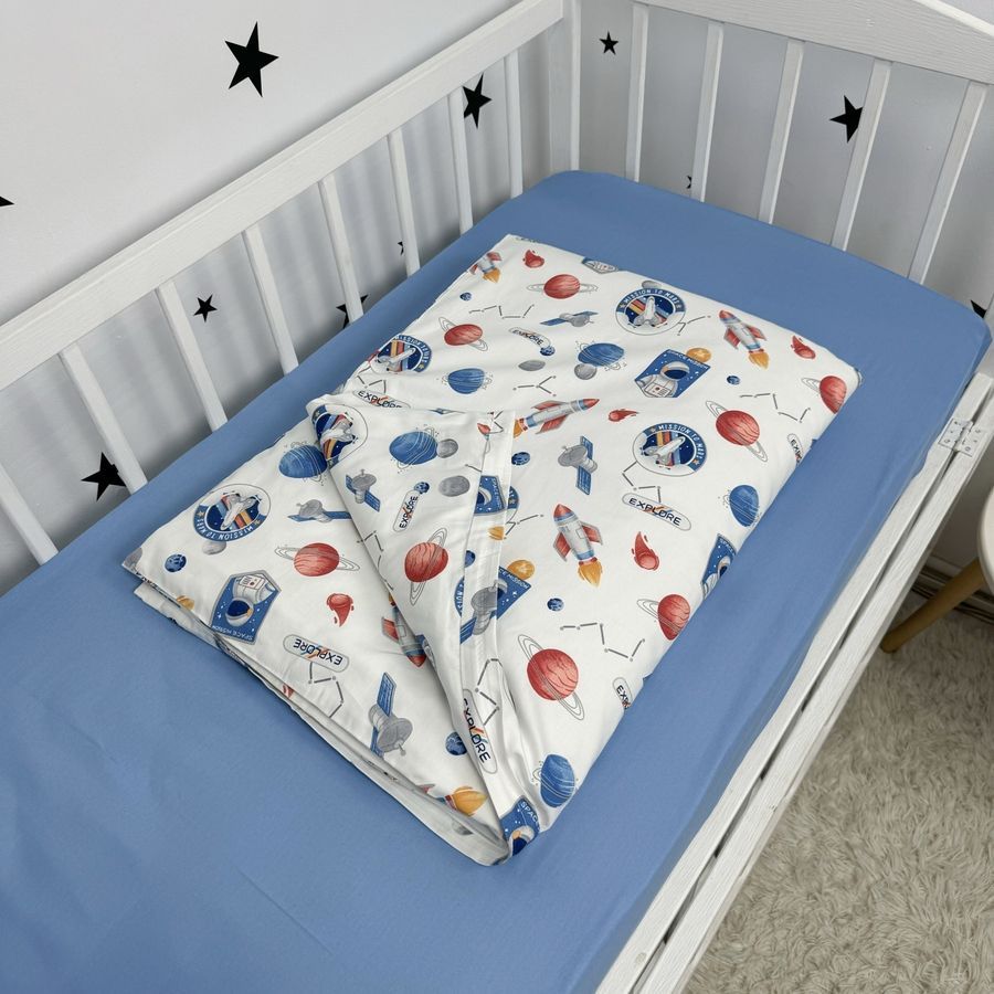 Детский пододеяльник сатин 120х90 см Oh My Kids "Космос" 100% хлопок