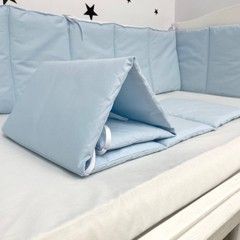Однотонный бортик 180х30 см в детскую кроватку Oh My Kids "Blue"