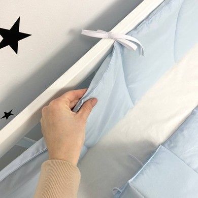 Однотонний бортик 180х30 см у дитяче ліжечко Oh My Kids "Blue"