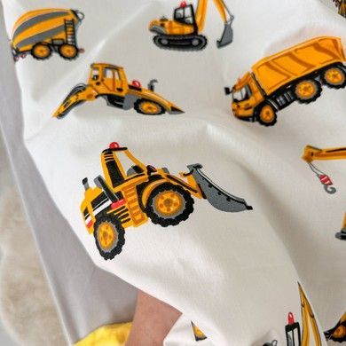 Дитяча ковдра-конверт на виписку для хлопчика Oh My Kids &laquo;Будівельні машини&raquo; жовтий