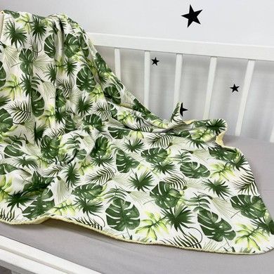 Детское полотенце с уголком 70х70 см Oh My Kids "Листья монстеры"