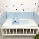 Однотонний бортик 180х30 см у дитяче ліжечко Oh My Kids "Blue"