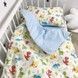 Дитяча постільна білизна для хлопчика в ліжко 120х60 см Oh My Kids &laquo;Динозаврики&raquo; блакитний