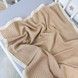 Легкий хлопковый плед с кружевом 100х80 см Oh My Kids "Beige" пике бежевый